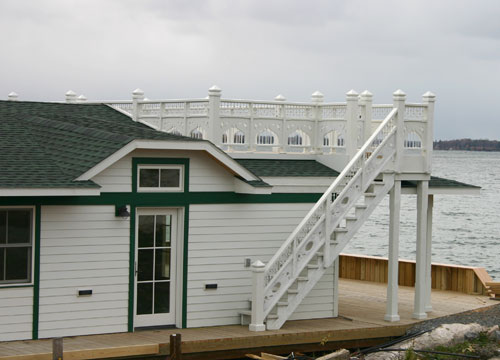 Boathouse with Gingerbread on Wellesley Island - stairway